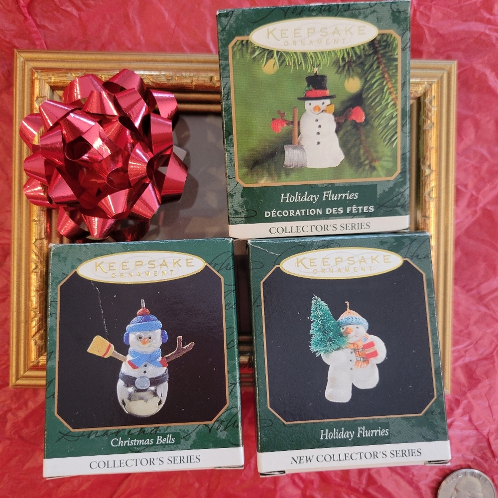 Hallmark Keepsake Miniature Ornaments (3) Snowman Series ~ w/Boxes